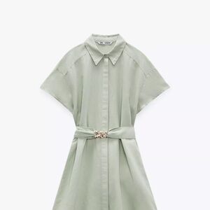 Zara Sage Green Shirt Dress